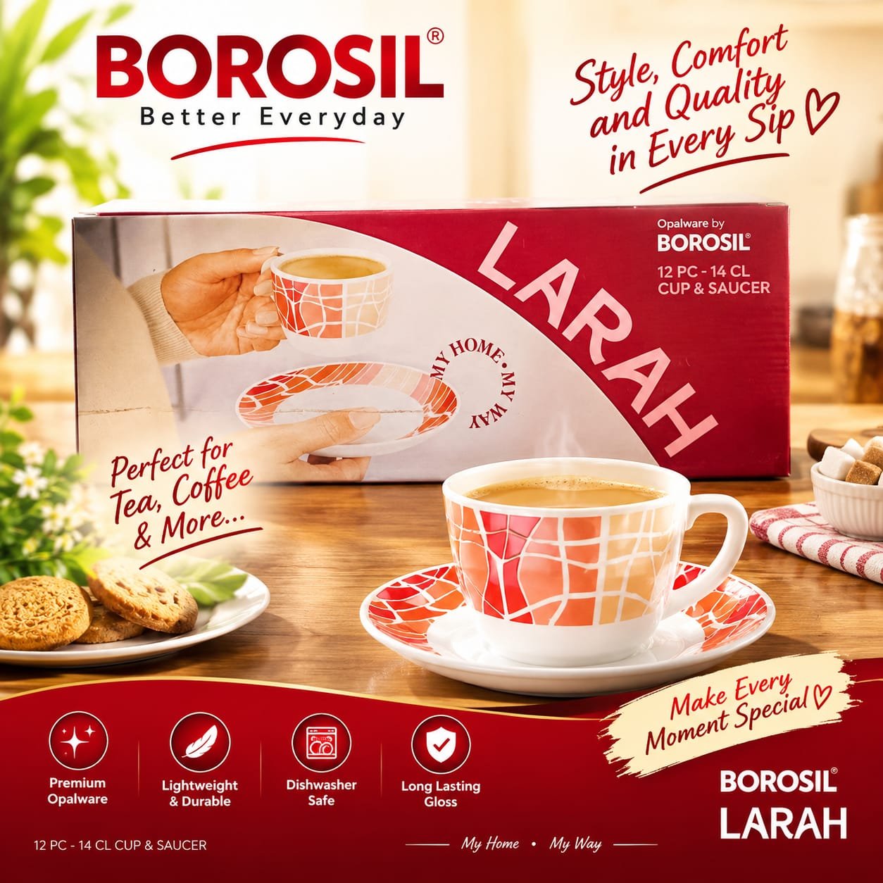 Borosil Cup Set - 6 Pis.