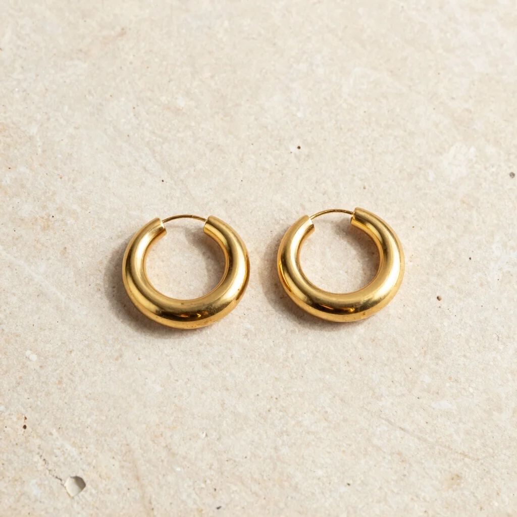 Sculptural Brass Hoop Earrings