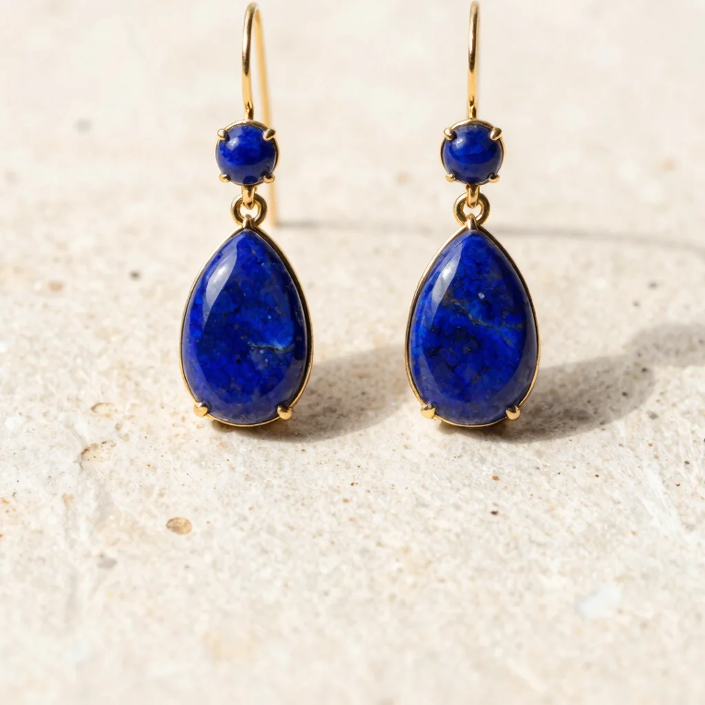 Lapis Lazuli Tiered Drop Earrings